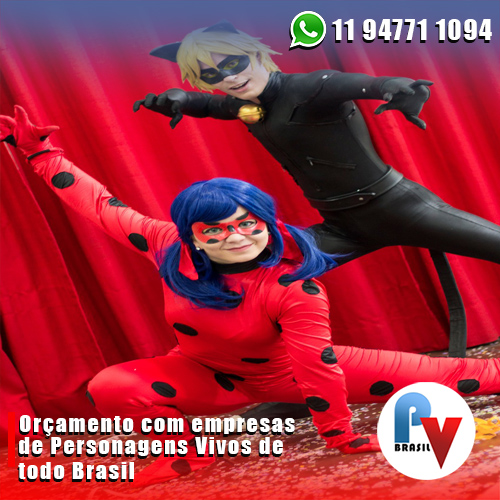 Cat Noir e Lady Bug personagens vivos para festa Itaquera