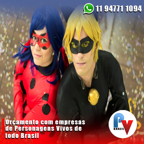 Cat Noir e Lady Bug personagens vivos para festa Itaquera